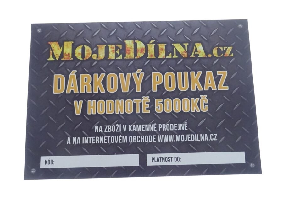 Dárkový poukaz MojeDílna.cz v hodnotě 5000 Kč - tištěný