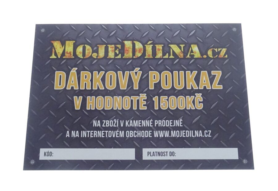 Dárkový poukaz MojeDílna.cz v hodnotě 1500 Kč - tištěný
