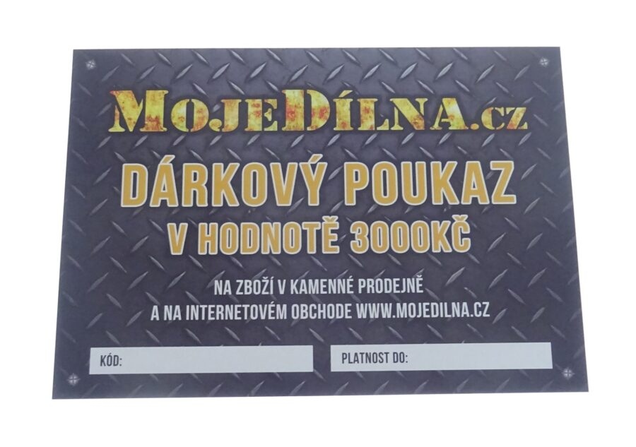 Dárkový poukaz MojeDílna.cz v hodnotě 3000 Kč - tištěný