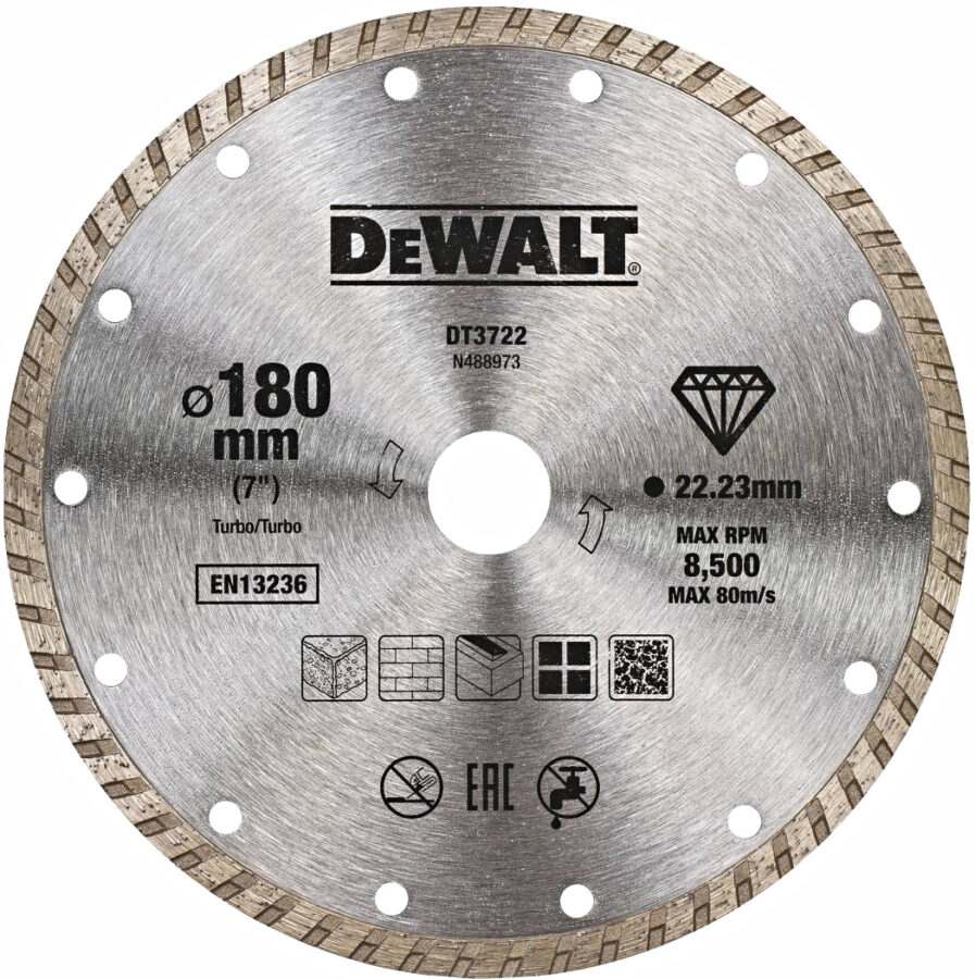 DeWALT DT3722 180x22.23mm DIA kotouč Turbo